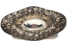 Unger Sterling ~ POPPIES REPOUSSE BOWL ~ 12-1/2" Long