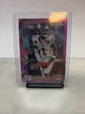 2025 Topps Chrome Future Stars Malik Nabers #205 Purple Refractor 49/250 Giants
