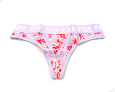 Victoria's Secret PINK Logo Thong Panty Lilac Floral