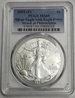 2025 (P) American Silver Eagle w Eagle Privy Struck at Philadelphia PCGS MS 69