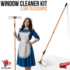 Telescopic Window Cleaner 3.5M | Adjustable Pole, Microfiber Washer & Squeegee