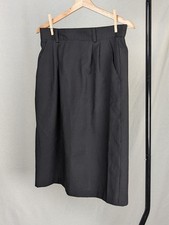 Vintage Classic Black Pencil Skirt with Belt Loops 1980s/1990s, Medium 
