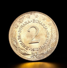 YUGOSLAVIA 2 Dinara Coin Socialist Federal Republic JUGOSLAVIJA 1972 COLLECTORS