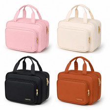 Large Cosmetic Makeup Bag Hanging Toiletry Travel Organizer Case PU Leather Gift