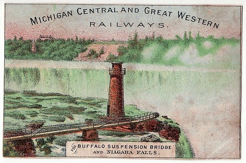 Victorian Trade Card Michigan Central Great Western Railway Niagara Falls Bridge