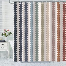 Modern Retro Geometric Shower Curtain, Aesthetic Minimalist Mid Century Showe...