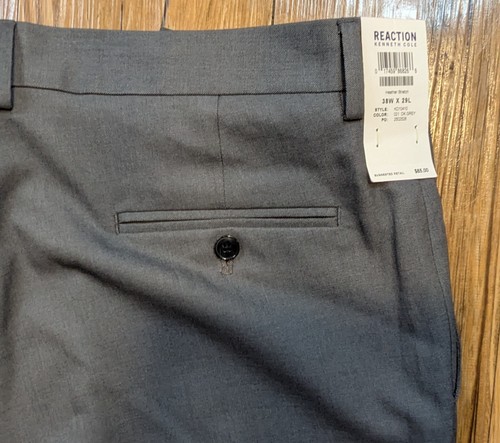 NWT Kenneth Cole Reaction Heather Stretch Dress Pants Modern Fit 38x29 Gray B30 - Picture 3 of 5