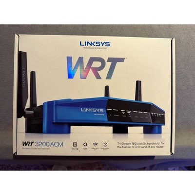 Linksys WRT3200ACM MU-MIMO Gigabit Wi-Fi Router Open Source Ready Blue Black