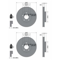 2X Textar Bremsscheiben Vorne 297Mm AußEnbelÜFtet Passend FÜR Mazda 6 CX-5 |