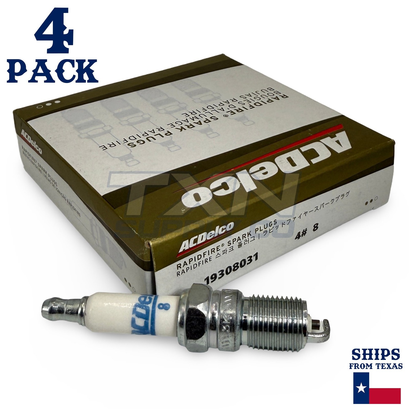 4 Pack GM ACDelco #8 RAPIDFIRE Platinum Spark Plugs