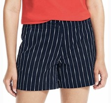 Nautica Women s Navy Twill Shorts Size 12, 5 Ins NWT Classic Casual Flat Front