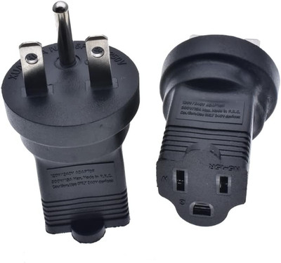 Toptekits 6-15P to 5-15R Travel Adapter NEMA Converter, NEMA6-15P Male to 5-15R
