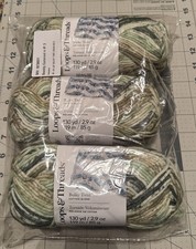 Lot Of 3 Skeins  2.9oz. Loops Threads Bulky Twist Cotton Blend Go Green Multi