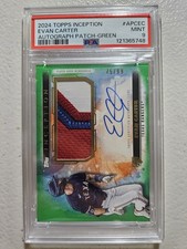 2024 Topps Inception -  Auto Patches Evan Carter #APC-EC Green /99 PSA 9