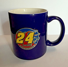 2007 Jeff Gordon #24 NASCAR Ceramic Coffee Mug Blue Raised Logo Licensed