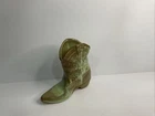 Vintage Frankoma Cowboy Boot Wall Pocket Prairie Green #134