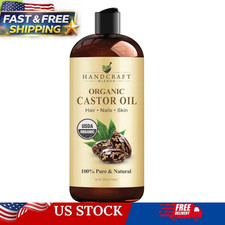 Premium Organic Castor Oil 100 Pure and Hexane-Free Cold-Pressed Beauty 16 fl.
