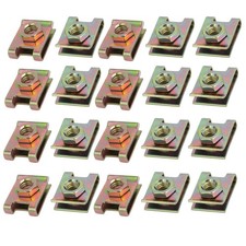 20pcs Spring Steel Speed Fastener U Nut Clip Brass for M6 Screw