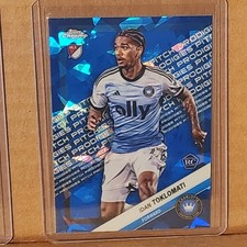 Idan Toklomati 2025 Topps Chrome MLS Blue Sapphire Pitch Prodigies Charlotte FC