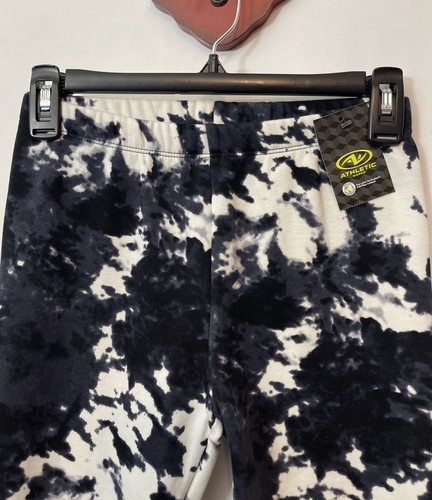 Athletic Works Girls 10/12 Black Tie-Dye Pull-On Thick Fleece Legging NWT! A6738 - Picture 3 of 5
