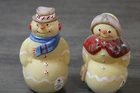 Fenton 100 Anniversary Snowman Snowlady Couple Snow Friends Nutmeg & Cinnamon