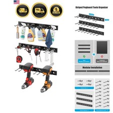 Tool Organizer Pegboard Strips Wall Mount Garage Basement Garden Storage