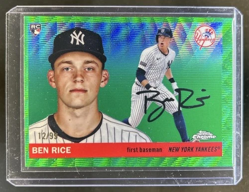 2025 Topps Chrome Platinum Ben Rice RC Green Wave Refractor Rookie #/99 Yankees
