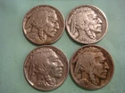 1927 P 1935 P, 1936 P, 1937 P (4) Buffalo Nickels with readable dates - actual