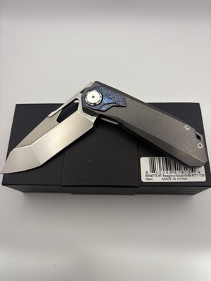Remette RT-Peregrine Falcon Folding Knife Gray Ti/Inlay Handle M390 RTT1-TGX