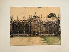 SIR WILLIAM NICHOLSON RA INK SIGNED LITHOGRAPH University College, Oxford 1905
