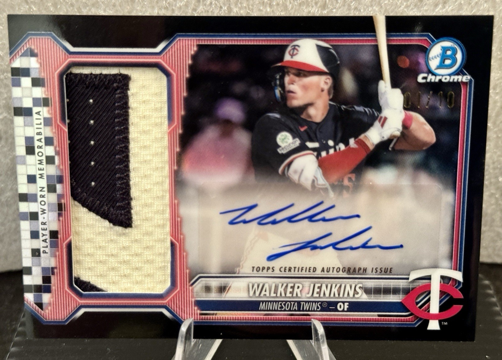 2026 Bowman Chrome- Jumbo Chrome Relic Autograph Walker Jenkins Black 1/10