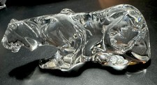 BACCARAT FRANCE CRYSTAL CROUCHING PROWLING TIGER FIGURINE 5 1/2 in tall