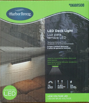 70 Lumens Bronze LED Outdoor Deck Light 2-W Low Voltage Path Step Lighting