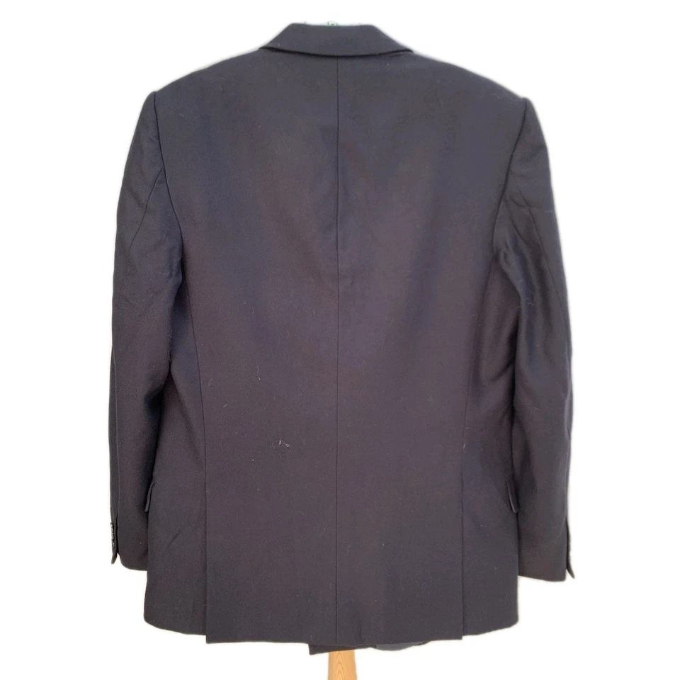 Blazer Burberrys 42 EE. UU. / 52 UE / L Hecho en Italia Lana Negra Doble Pecho #Z45 Foto 2 de 4