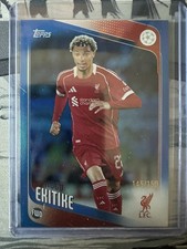 2025-26 Topps UEFA Competitions Blue Raindrops Card For Hugo Ekitike /150.