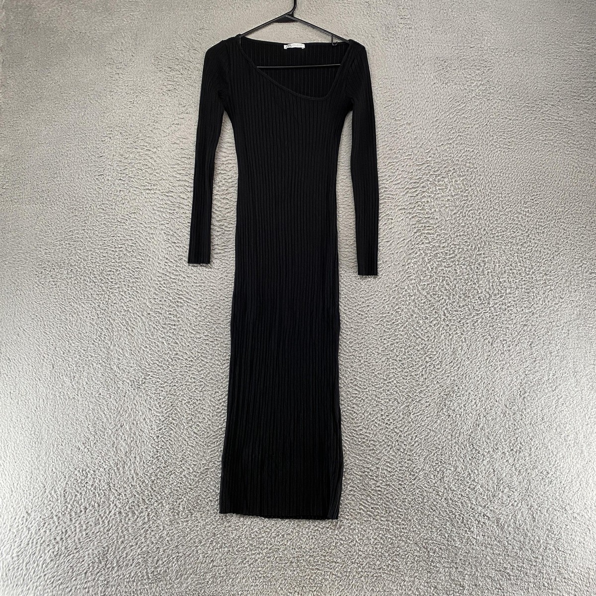 black long sleeve ribbed bodycon dress Women Long Sleeve Maxi Dress Ribbed Knit Bodycon Casual Dresses Going Out Outfit
