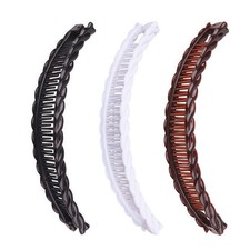 3 Pcs Banana Hair Clips for 1 Count Pack of 1 , Black and Brown White