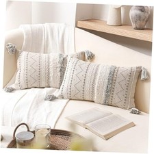 Decorative Lumbar Throw Pillow Cover 12x20 Combo 20" x 12" Pack of 2 Gray