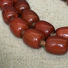 VTG LARGE HEAVY Cherry Amber Bakelite Faturan Barrel Beaded Necklace 34” 162g — photo 7