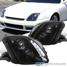 Fits Black 1997-2001 Honda Prelude Led Strip Projector Headlights Headlamps Pair Fits Black 1997-2001 Honda Prelude Led Strip Projector Headlights Headlamps Pair