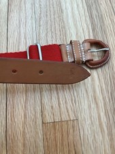 Vintage Polo by Ralph Lauren Red Belt with Leather Made In Great Britain