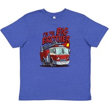 Inktastic Big Brother Fire Truck Youth T-Shirt Engine Tee Kids Children Child