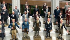 Vintage Marx Toys Complete 1969 US Presidents Figures Styrofoam Dais  Pillars
