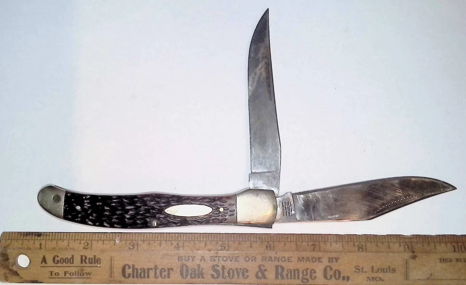 Faca dobrável vintage Western 062 duas lâminas feita nos EUA - Imagem 2 de 4