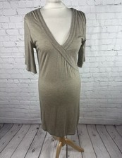 Quicksilver Oatmeal Beige Dress Women’s Size Medium Wrap Front Half Sleeve