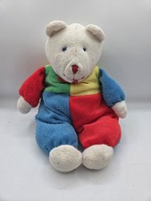 Vtg Eden Terrycloth White Bear Primary Color Block Plush Kids Gifts