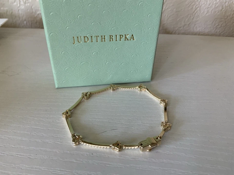 RARO BRAZALETE QVC JUDITH RIPKA ORO AMARILLO SÓLIDO 14K DIAMANTES Foto 2 de 4