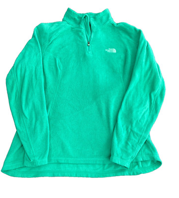 The North Face Damen Pullover Glacier 1/4 Zip Fleece M Emerald Green TKA 100