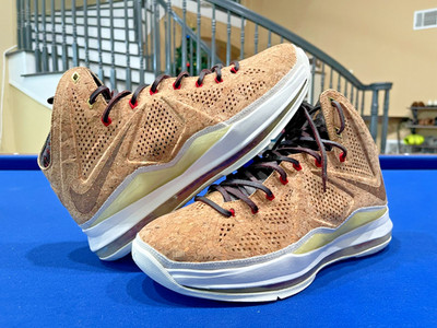 Worn 1X Nike Lebron 10 EXT QS Cork Size 10.5 Mint