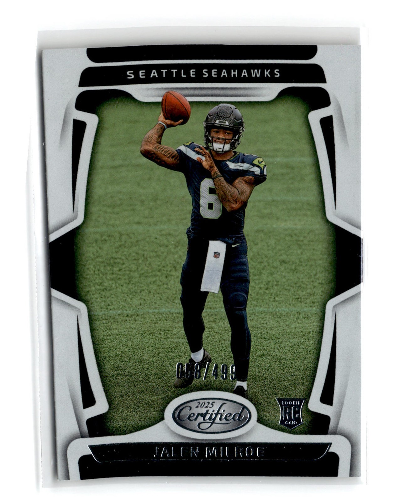 Jalen Milroe 2025 Panini Certified Rookie #155 RC 58/499 Seattle Seahawks